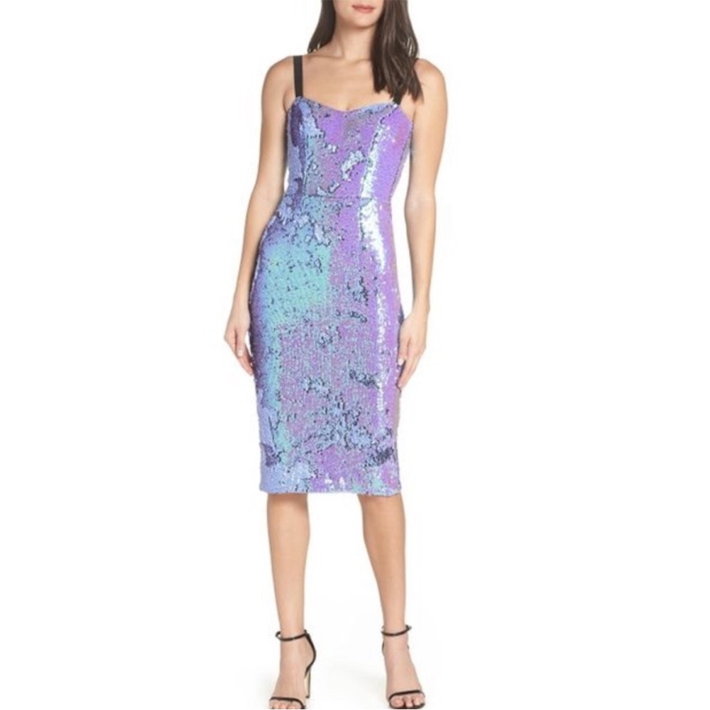 DRESS the POPULATION Iridescent Sequin LYNDA